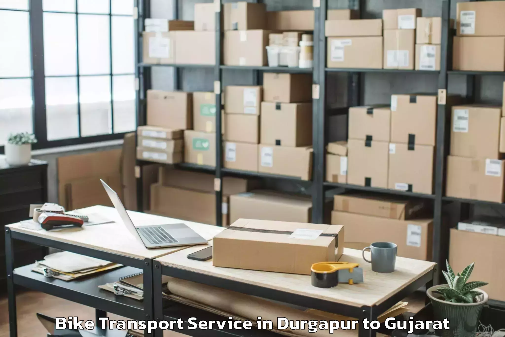 Professional Durgapur to Swarnim Gujarat Sports Univers Bike Transport